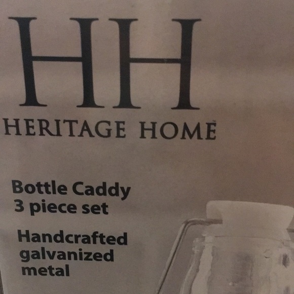 🆕Bottle Caddy 3 piece set Handcrafted galvanized metal - Picture 4 of 6